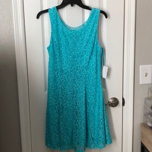 Aqua lace dress